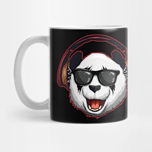 Hipster Panda-Bear Headphones & Sunglasses Music Panda Mug